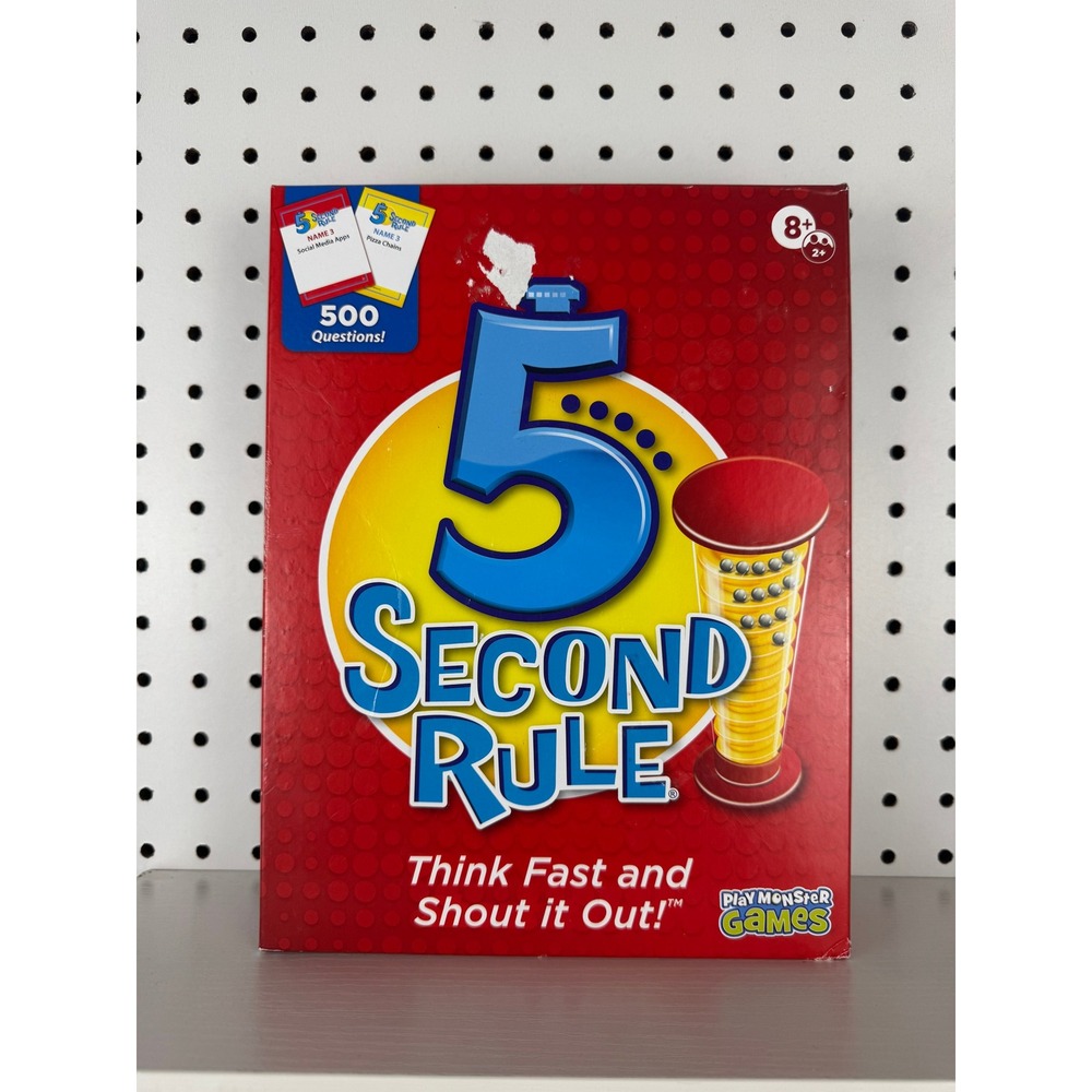 PlayMonster 5 Second‎ Rule Board Game New Cards 500 Questions Party Game Ages 8+